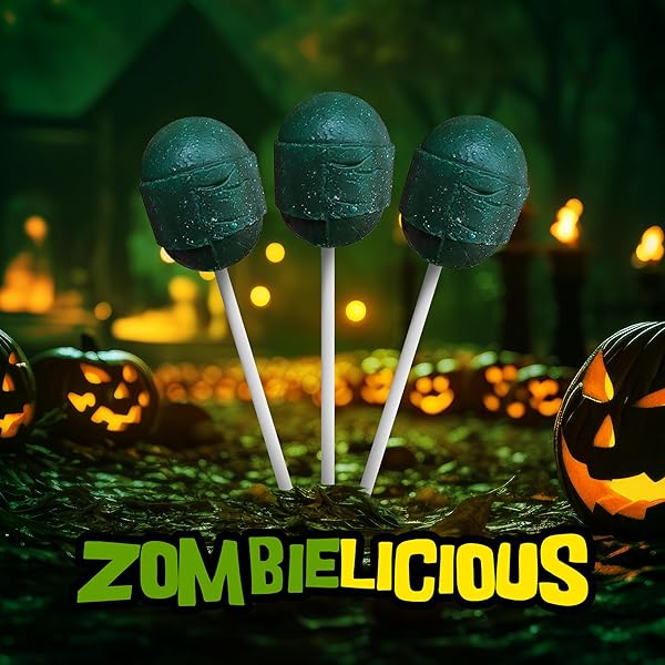 COLOMBINA BON BON BUM LOLLIPOPS – ZOMBIE TONGUE PAINTER PARTY TREAT, 24 COUNT (PACK OF 1)