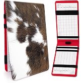 AMBOJ Golf Scorecard Holder, Leather Yardage Book Cover for Golfers, Portable Golf Score Card Holder, Course Notebook Cover, Golf Accessory for Men Women