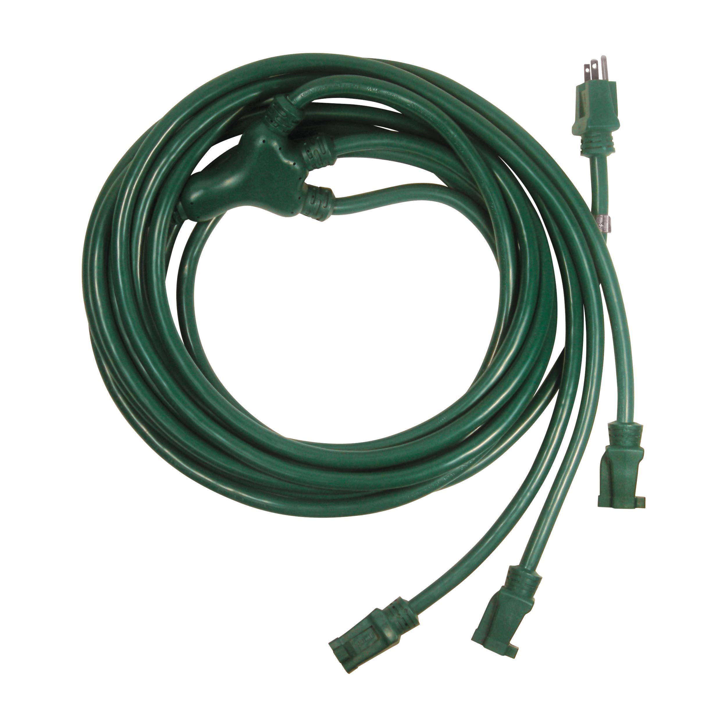 Dataconct 23 ft 14/3 STW Lawn and Garden Triple Line W Cord, Green, Outdoor Extension Cord, 3 Prong Grounded Plug and Connectors, Ideal for Holiday and Lawn & Garden Decorations