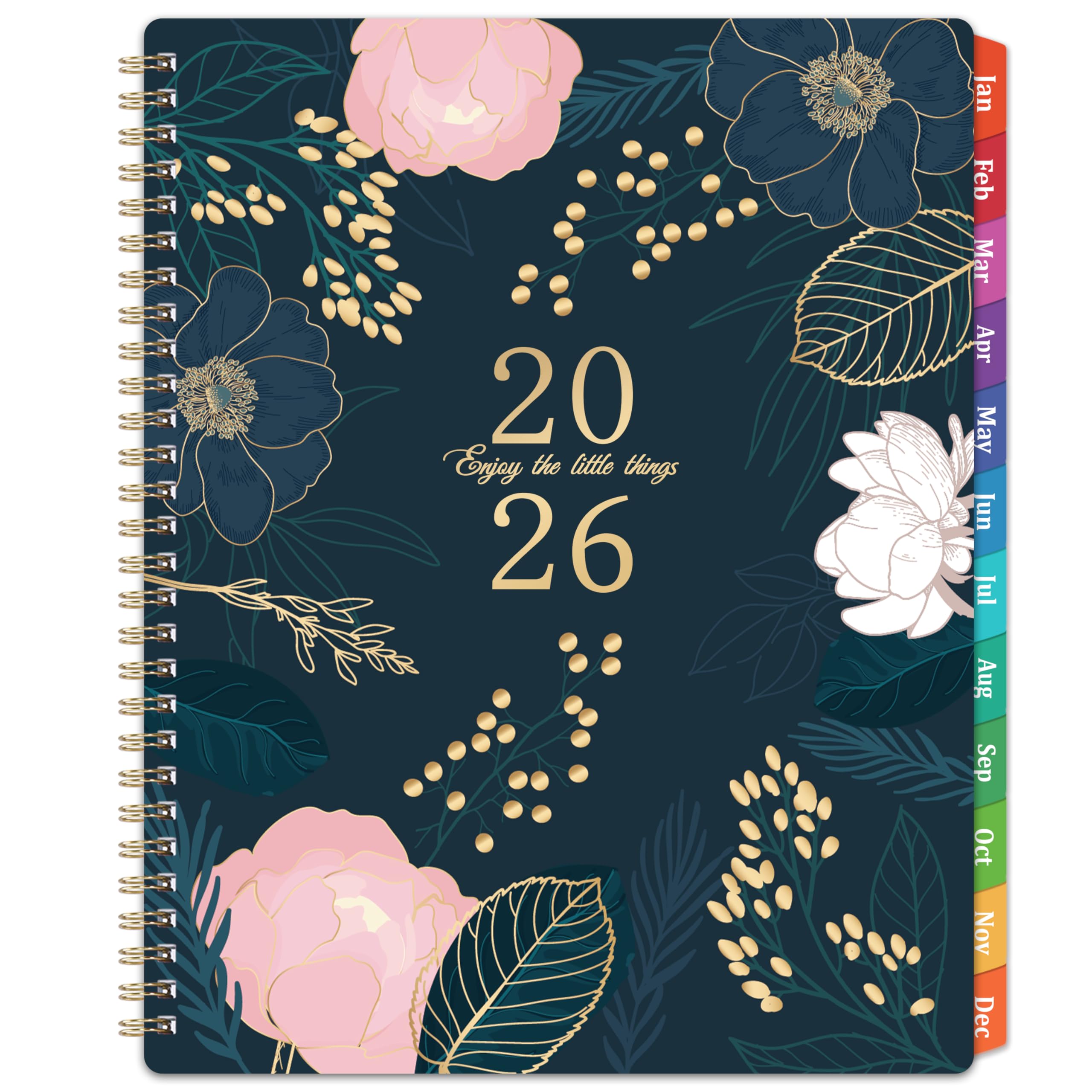 Photo 1 of 2026 Planner - Planner 2026, January 2026 - December 2026, Weekly & Monthly Spreads, 9'' x 11", 2026 Calendar Planner, Monthly Tabs, Twin-wire Binding, Back Pocket, Holidays