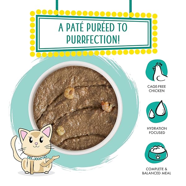 WERUVA WET CAT FOOD, MEOWS N HOLLER PURRAMID WITH CHICKEN AND SHRIMP PATE, 3OZ CAN, PACK OF 12