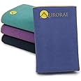 Aurorae Synergy Foldable On-the-Go Travel Yoga,Gym/Exercise Mat for Yogis on the Move with Integrated Microfiber Towel and Anti-Slip Patented 2-in-1 Technology. No Odor and No Bunching