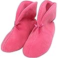 Forfoot Women's Bootie Slippers, Cozy Coral Fleece Non Slip Indoor House Shoes