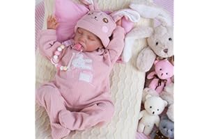 Aori Reborn Baby Dolls Girl - 18'' Realistic Sleeping Newborn - Lifelike Hand-Painted Vinyl Baby Doll with Doll Accessories Set - Weighted Body for Cuddling, for Collectors & Kids 3+