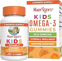 MARYRUTH'S Vegan Omega 3 Gummies for Kids, No Fish Taste, 2 Month Supply | No Fish Taste, 2 Month Supply