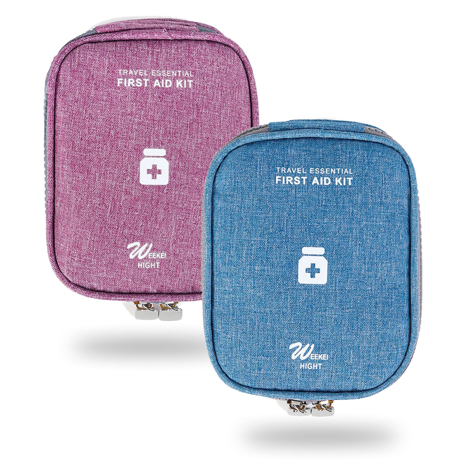 Bymivofun 2 Pcs Travel Pharmacy Bag, Mini First Aid Bag, Portable Medicine Bag, Emergency Trauma Kit, Pill Organiser Bags, for Office, Travel, Camping