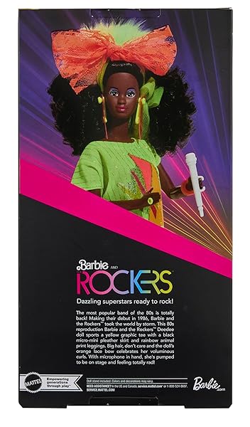BARBIE SIGNATURE DOLL, AND THE ROCKERS COLLECTIBLE REPRO DEEDEE DOLL, 40TH ANNIVERSARY OF 1986 LINE, DOLL STAND AND DISPLAYABLE PACKAGING