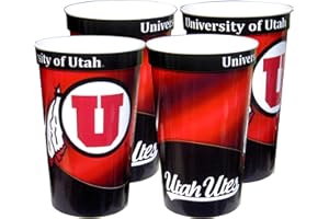 Westrick Utah Utes Souvenir Cups 24 oz 4 Pack Team Memorabilia, Collectibles, Great for Parties & Decor, Reusable Drinkware for Fans & Collectors