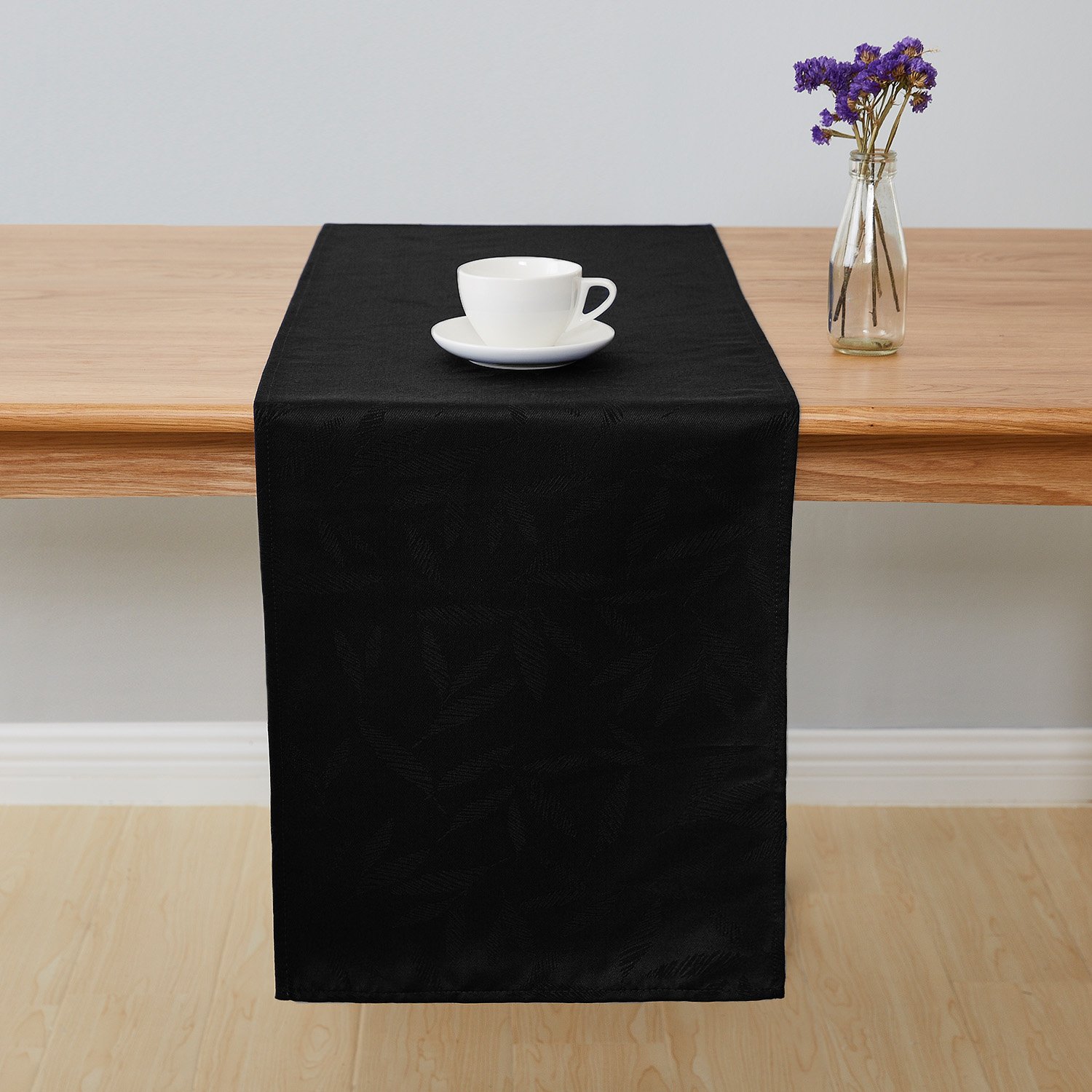 Best table runner jacquard black