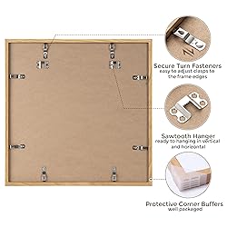 16x16 Picture Frames, Solid Oak Wood Photo Frame 16