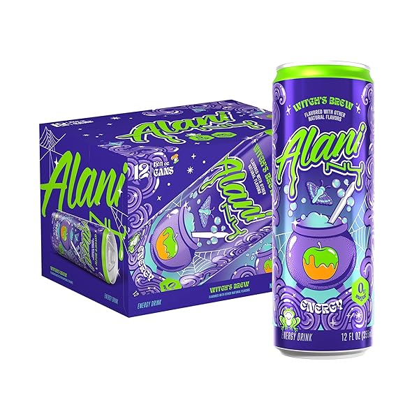 ALANI NU WITCH’S BREW SUGAR FREE, LOW CALORIE ENERGY DRINKS, 200MG CAFFEINE, ANTIOXIDANTS, BIOTIN B VITAMINS, ZERO SUGAR, 15 CALORIES OR LESS, 12 FL OZ CANS (12 PACK)