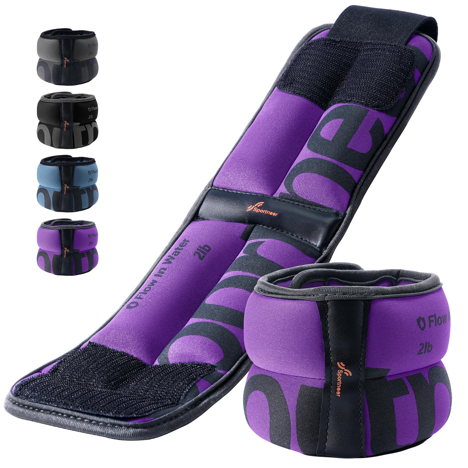 Photo 1 of Sportneer Ankle Weights for Men Women Kids Strength Training Leg Weights Set Comfortable and Soft Perfect for Dancing Running Walking Fitness Workout (Purple)