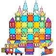 MagHub Magnet Toys Magnetic Tiles, 125 PCS Magnetic Building Blocks Set for Boys Girls Preschool Educational Construction Kit Magnet Stacking Toys for Kids Toddlers Children