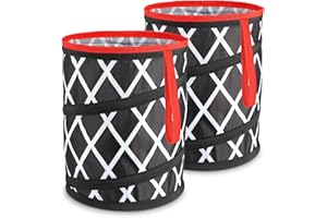LXURY Collapsible Trash Can,Pop Up Trash Bin,Basketball Trash Can,4.5 Gallon Car Garbage Can,Camper Trash Can,Waste Basket Bin,Rubbish Bin,9.8" X 11.8",(Small Size) (2)