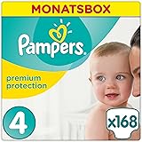 Pampers Premium Protection Windeln, Gr. 4 Maxi (8-16 kg), Monatsbox, 1er Pack (1 x 168 St&uuml;ck)