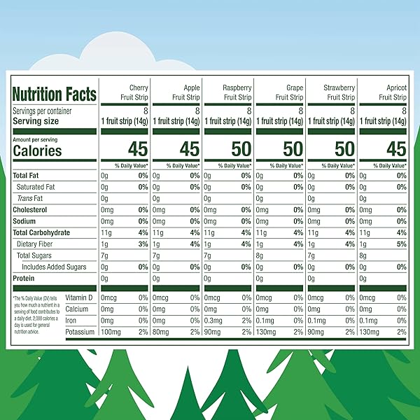 BLACK FOREST, STRETCH ISLAND, FRUIT STRIPS, CHERRY, APPLE, RASPBERRY, GRAPE, STRAWBERRY, AND APRICOT, ZERO GRAMS ADDED SUGAR NON-GMO, 48 CT