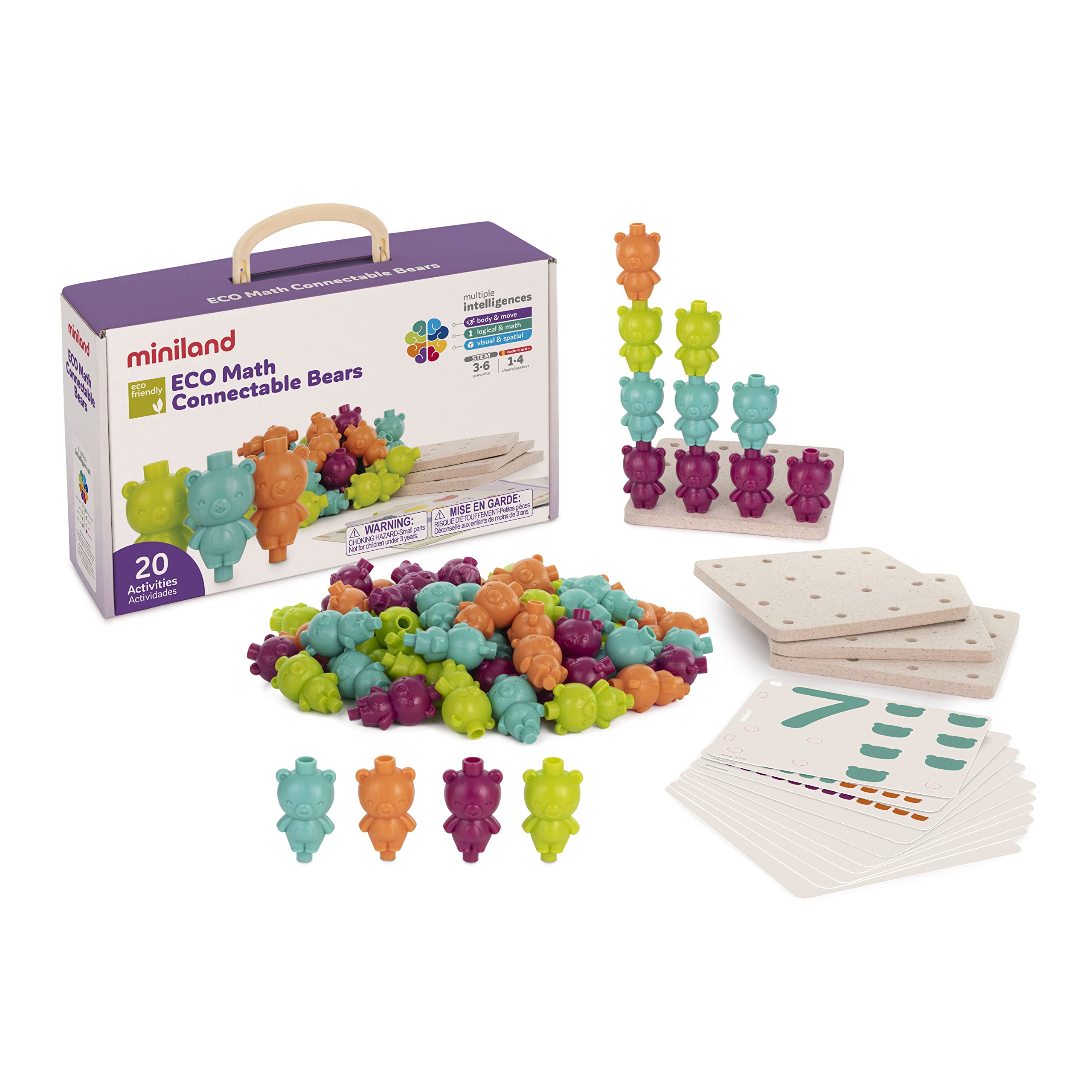Miniland Eco Colour Bears: Math toy set made in bioplastic
