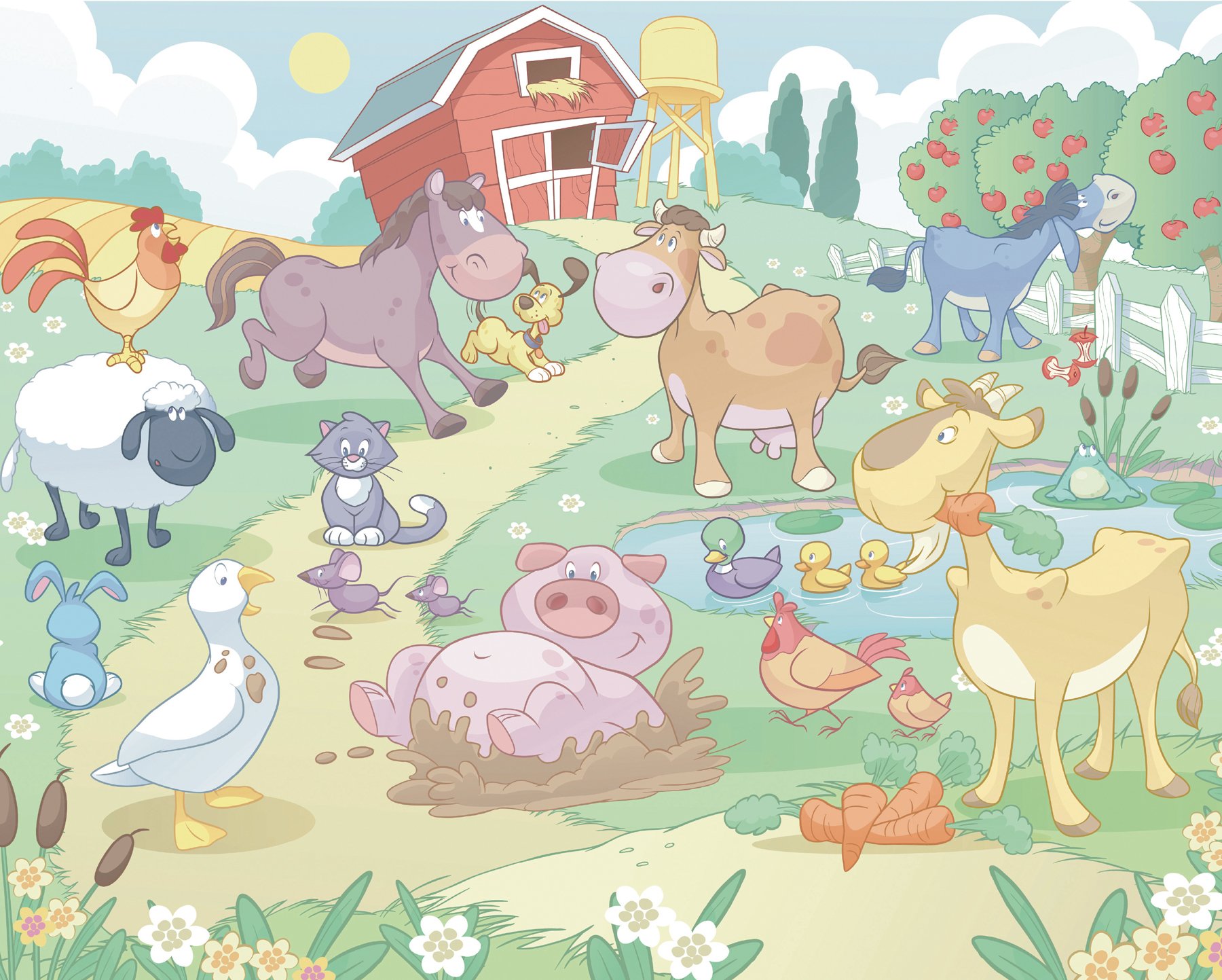 Walltastic Baby Fun on The Farm Wallpaper Mural