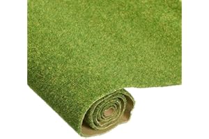 MECCANIXITY Artificial Grass Mat 13.8" x 39" (35cm x 1m) Yellow Green Realistic Model Fake Turf for Garden Lawn Decoration