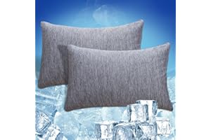 CHOSHOME Cooling Pillow Cases Zipper Pillow Covers Q-Max > 0.45 Zippered Pillowcases for Hot Sleepers, Soft, Breathable, Skin-Friendly, 2 Pack (Standard, 20" x 26", Grey)