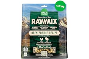 Open Farm, RawMix Freeze Dried Raw Morsels, Dog Food Topper & Meal Mixer, High Protein & Bone Broth Infused with 95% Real Meat, Organs & Bones, Open Prairie Recipe with Chicken & Turkey, 13.5oz Bag