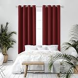 Deconovo Christmas Curtains 52x63 Eyelet Thermal Insulated Blackout Red 1 Pair view 5