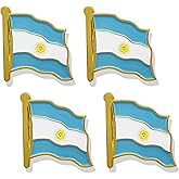 stidsds Argentina Flag Pin - Argentina Flags Pins Lapel Argentinian Flag Enamel Lapel Pin Men Women Suit & Waving Patriotic Metal Badge Souvenir Hat Backpacks Decoration(4 Pack)