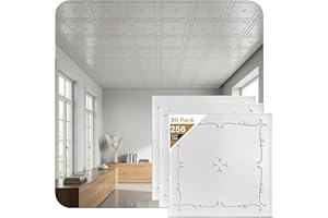A La Maison Ceilings R05 Spring Buds Foam Glue-up Ceiling Tile (256 sq. ft./Case), Pack of 96, Plain White