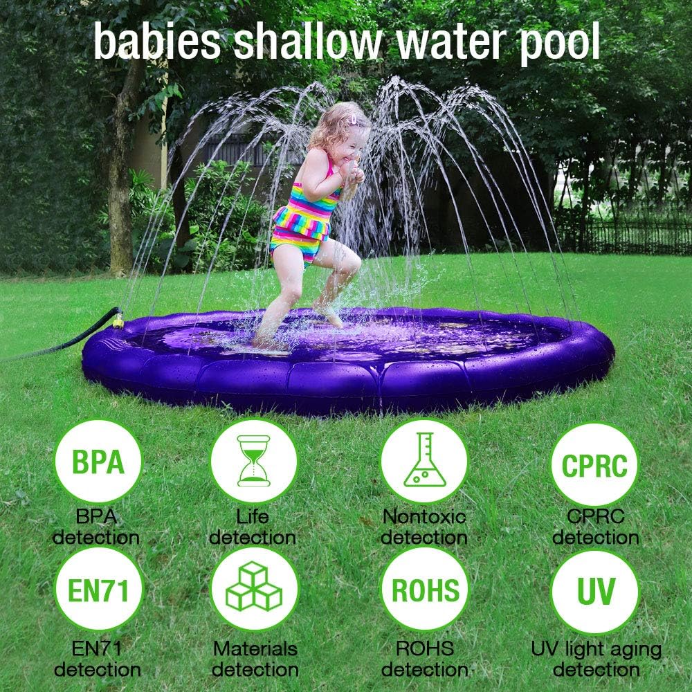 AUTOXEL Sprinkler for Kids, Toddler Splash Play Mat Outdoors Children’s Sprinkler Pool Babies Inflatable Water Play Pad Spray Water Toys Kiddie Pool for Boys and Girls: Toys & Games