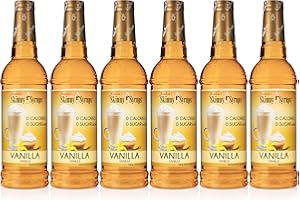 JORDAN'S SKINNY MIXES Jordan's Skinny Syrups Sugar Free Coffee Syrup, Vanilla Flavor Drink Mix, Zero Calorie Flavoring for Chai Latte, Protein Shake, Food and More, Gluten Free, Keto Friendly, 25.4 Fl Oz, (Pack of 6)