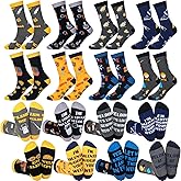 Cutecrop 8 Pairs Novelty Welder Socks for Men Women Funny Career Theme Crew Socks Birthday Holiday Gifts for Men Women Dad Grandpa