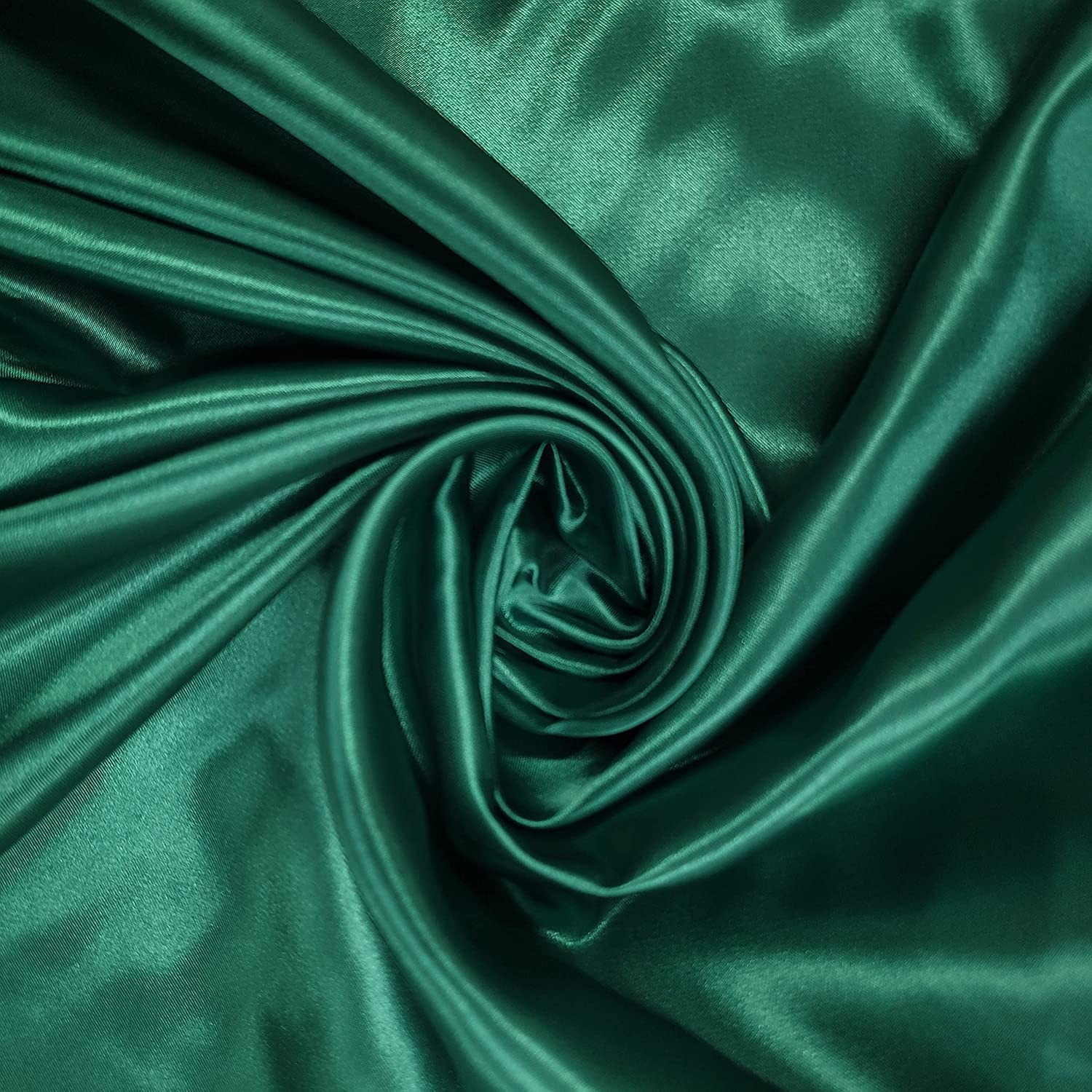 EP 100% Polyester/Poly Silk Silky Satin Fabric, Dressmaking, Wedding, Prom - Dress Craft Fabric Material 58" - 150 cm Wide Sold in Pre - Cut Lengths (2 Meter, Bottle Green)
