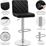 Yaheetech Bar Stools Set of 2 PU Leather Adjustable Swivel Black view 5