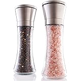 Gorgeous Salt And Pepper Grinder Set - Refillable Stainless Steel Shakers With Adjustable Coarse Mills - Enjoy Your Favorite 