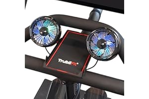 TRUBLIFIT Dual Bike Fans with Phone Tray for Peloton Bike - All-Metal Phone Holder - No Batteries Required - Accessories for Peloton Bike - Compatible with Cross Training Bike