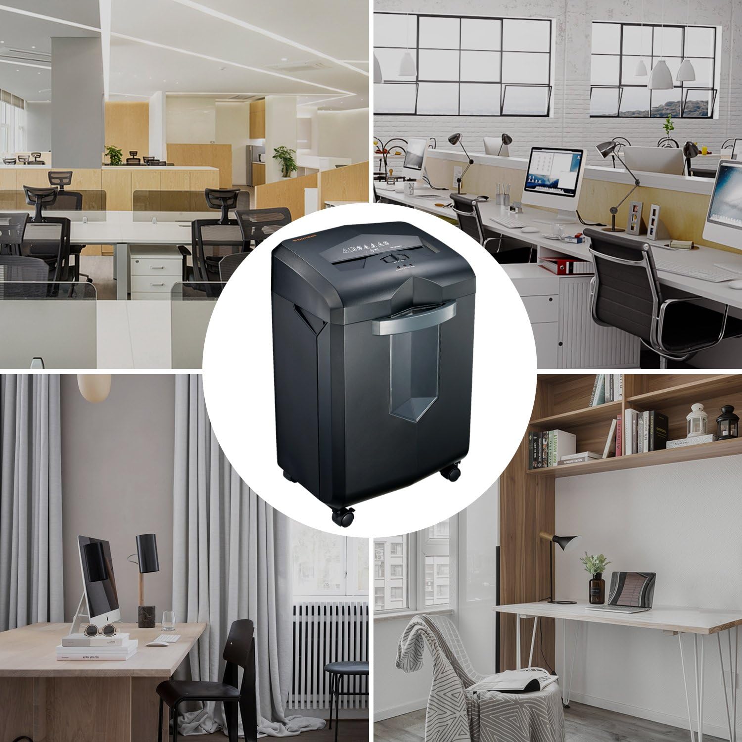 Bonsaii Updated 60-Minute Heavy-Duty Micro-Cut Paper Shredder, 14-Sheet Shredding Capacity for Office and Home Use, Destroys Credit Card/Staples/Clips, 6-Gallon Pullout Wastebasket, Black (C149-D) : Electronics