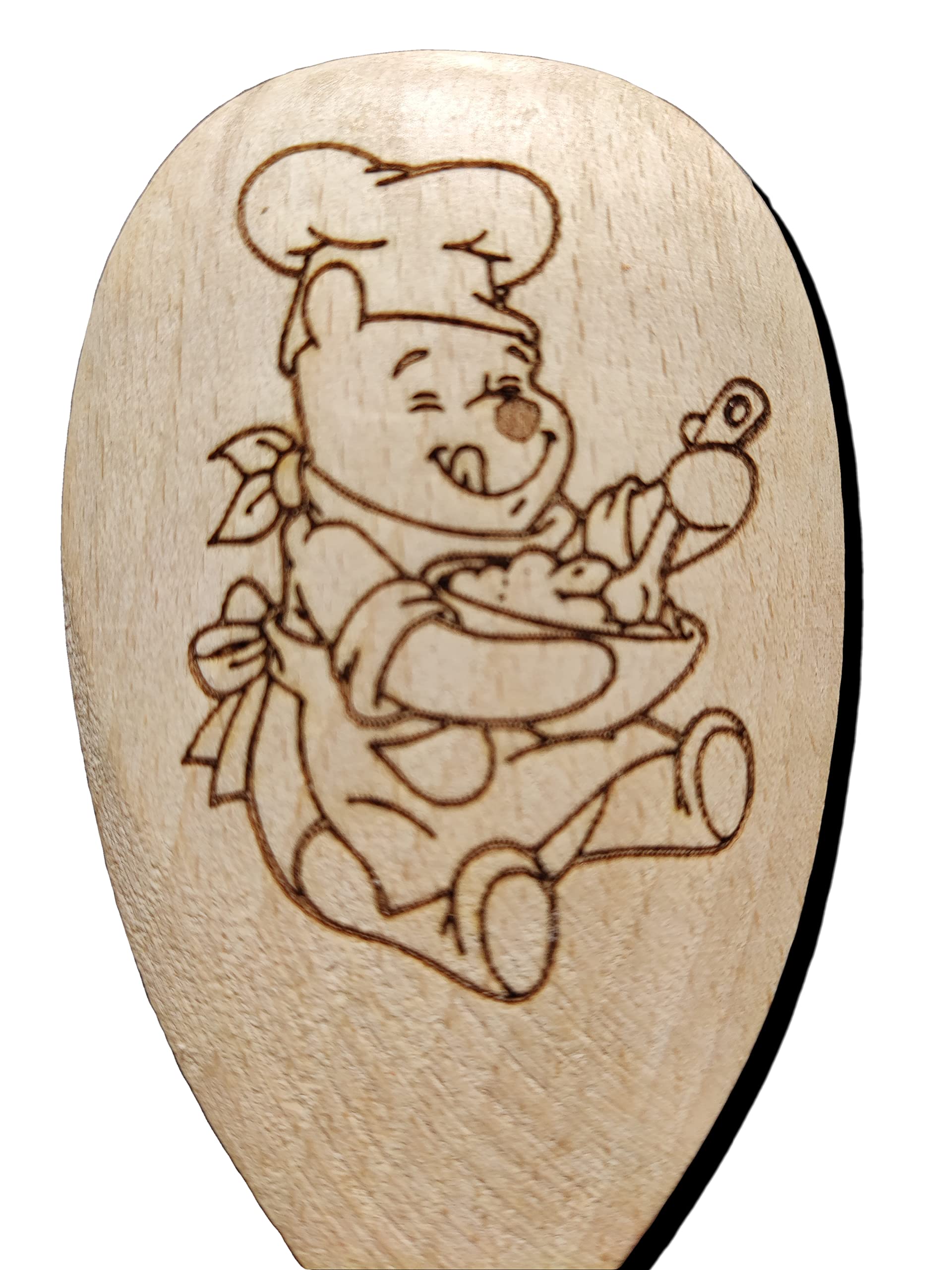 Famous Bear Inspired Wooden Baking Spoon Wood Cooking Baker Present Gift Fan (Baker Winnie The Pooh)
