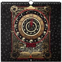 Agenda Hebdomadaire 2026 Spirales - Design Gothique Tarot - Couverture Rigide - 17,8x22,9 Cm - Avec Autocollants Et Poches