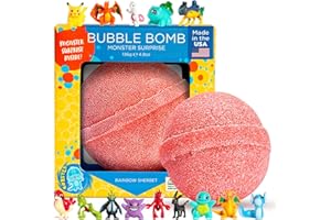 Poke Monster Bath Bomb for Kids with Surprise Toys Inside (Gift Set) - Large Bubble Bath Bombs for Boys & Girls - Skin-Safe, Made in USA, Birthday Gift & Stocking Stuffers for Kids by Two Sisters