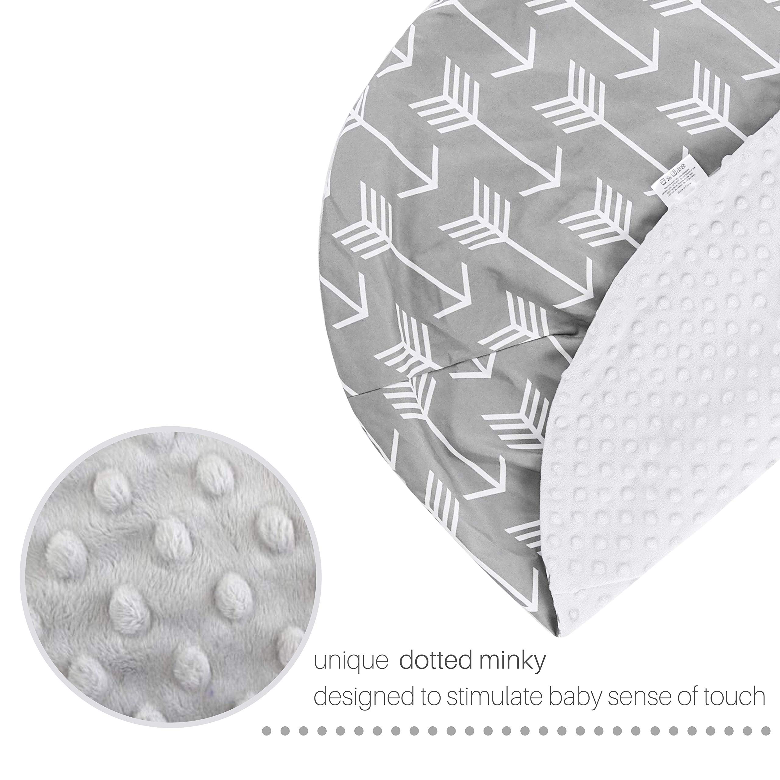 Water Resistant Nursing Pillow Cover | Premium Quality Soft Wipeable Fabric | Unisex Arrow Pattern | Minky Slipcover | Great for Breastfeeding Moms