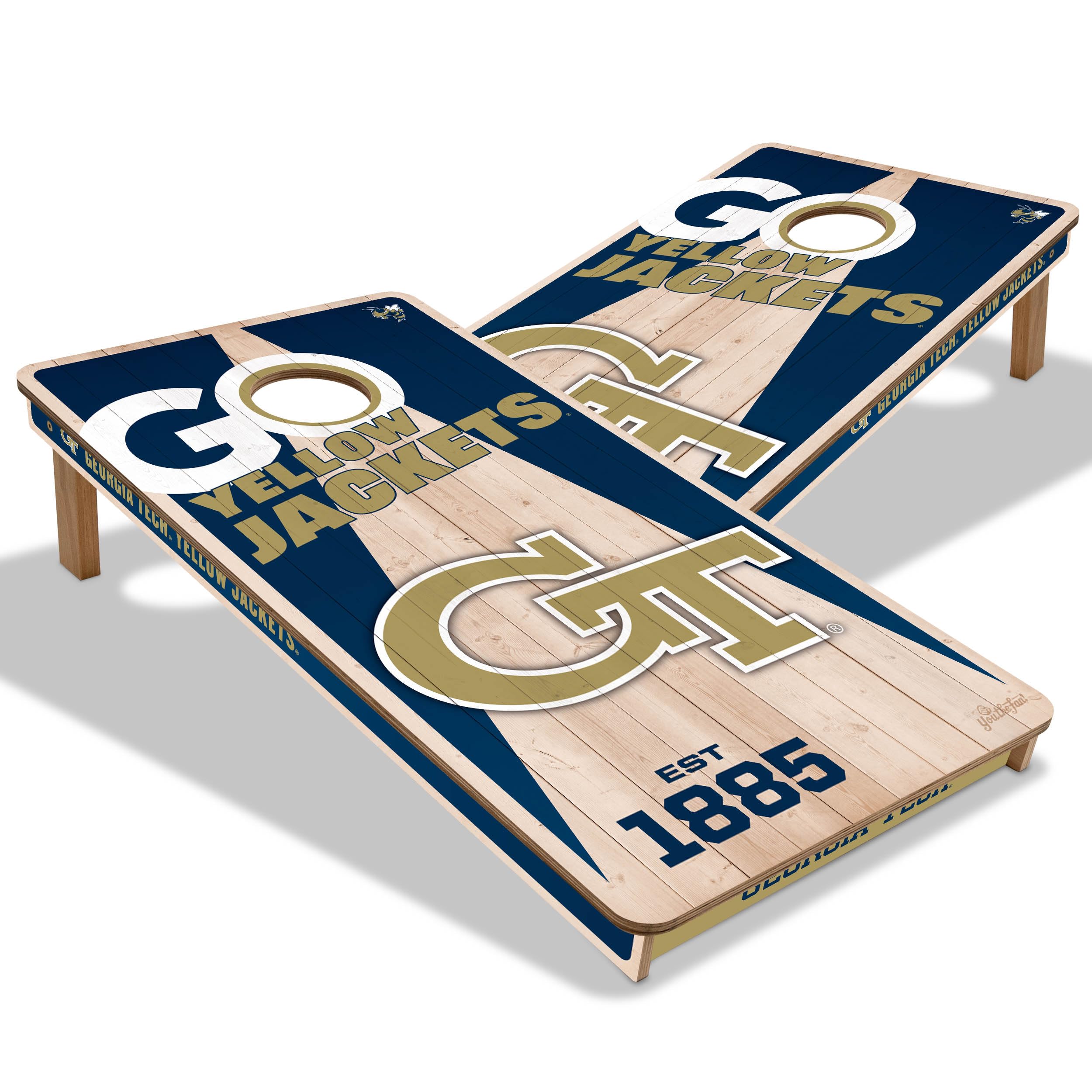 YouTheFan NCAA Georgia Tech Yellow Jackets 2’ x 4’ Professional Wood Cornhole Game