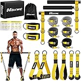 HOXWC Pilates Equipment, Portable Pilates Bar Kit with Resistance Bands, Professional Adjustable Heavy Duty Squat Workout Equipment for Men, Home Gym Muscle Strength Training, Full Body Exercise