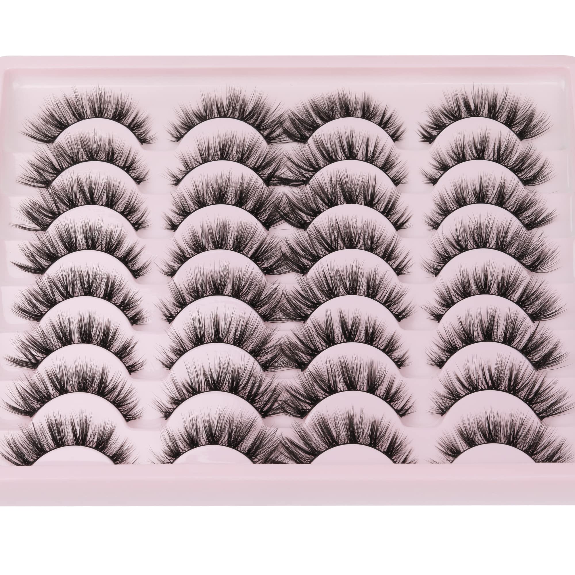 JIMIRE Wispy Faux Mink Cat Eye Lashes Fluffy
