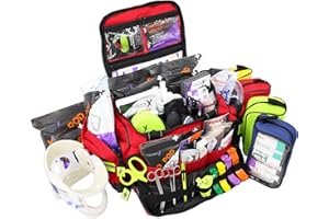LIGHTNING X PRODUCTS Lightning X Extra Large Medic First Responder EMT Trauma Bag Stocked w/Fill Kit C - RED