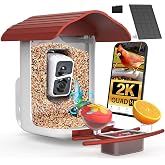 birdsnap&reg; PAV Bird Feeder with Camera Solar Powered 2K Live Video 64GB Card | AI Bird Species Identification, Instant Arrival Alerts, IP65 Waterproof, Wild Bird Feeders for Outdoors, Gift for Bird Lovers