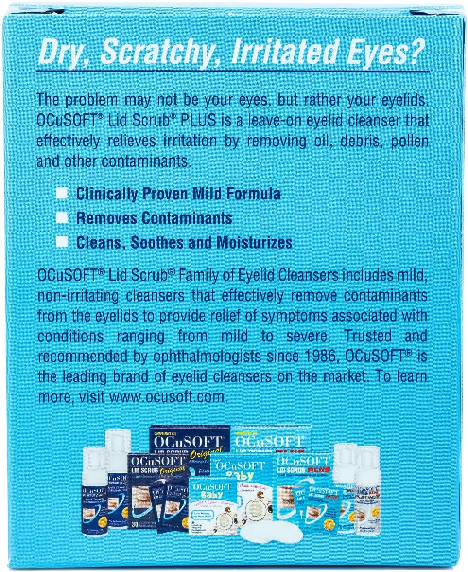 OCuSOFT Lid Scrub Plus, Pre-Moistened Pads, 30 Count: Health & Personal Care