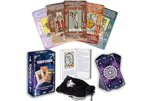 IXIGER Tarot Cards Set with Guide Book,Tarot Cards Deck for Beginners with Meanings on Them,Learning Fortune Telling Game with Velvet Storage Bag