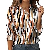 Zeagoo Womens Button Down Shirt Long Sleeve Blouse Business Work Tops Dressy Casual Floral Printed Outfits with Pocket