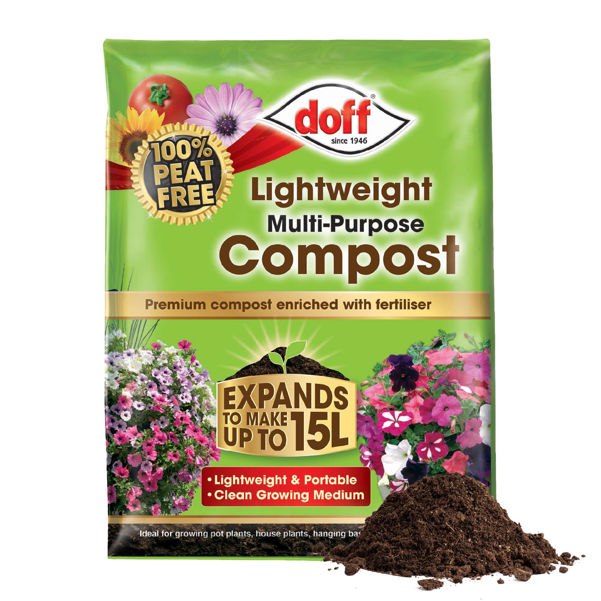 Doff Lightweight Multi Purpose Compost (expands to 15 Litres)