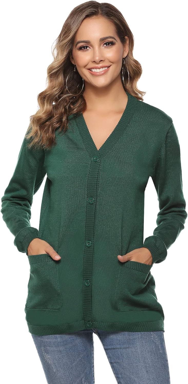 Abollria Cardigans for Women Lightweight Long Sleeve Button Down Chunky Cable Knitted Sweater